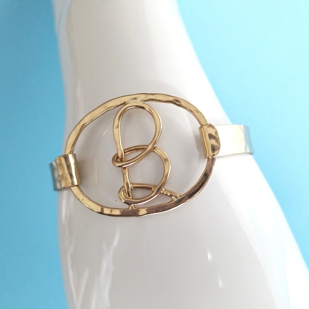 Anthropologie B Monogram Script Cuff - image 5